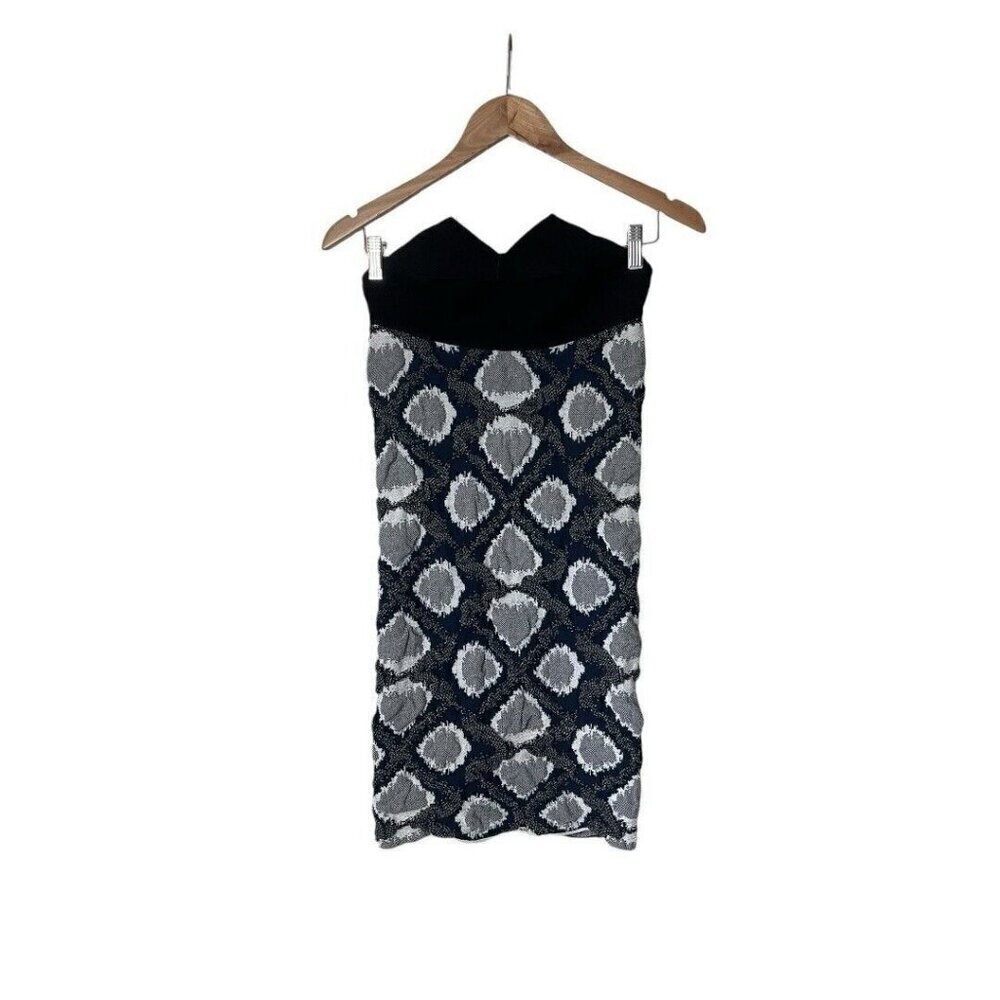 Roland Mouret Black Blue Knit Stretch Mini Dress US 4 UK 8 1252